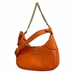 Gucci GG Marmont handbag 731817, orange leather, 2-way bag for women